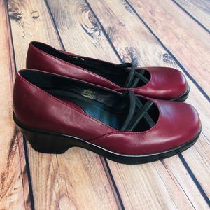 Dansko Maroon Wedge Mary Janes EUC 7.5 8